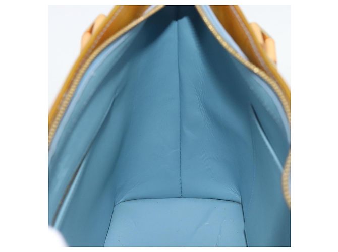 LOUIS VUITTON Borsa Monogram Vernis Houston Baby Blue M91005 LV Auth 189650 Blu chiaro - vista 18