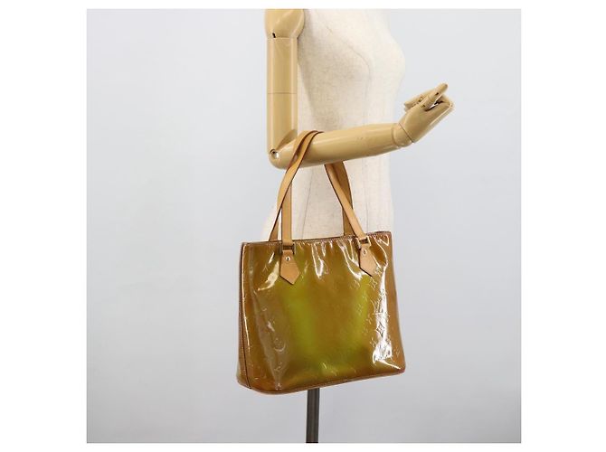 LOUIS VUITTON Borsa Monogram Vernis Houston Baby Blue M91005 LV Auth 189650 Blu chiaro - vista 22
