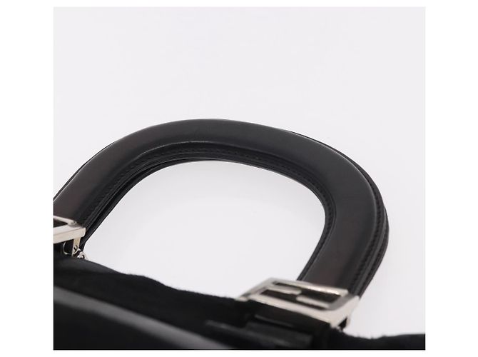 Borsa FENDI in pelle Harako nera argento Auth 186561A Nero - vista 14