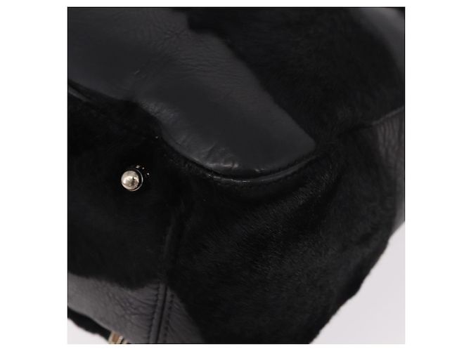 Borsa FENDI in pelle Harako nera argento Auth 186561A Nero - vista 15