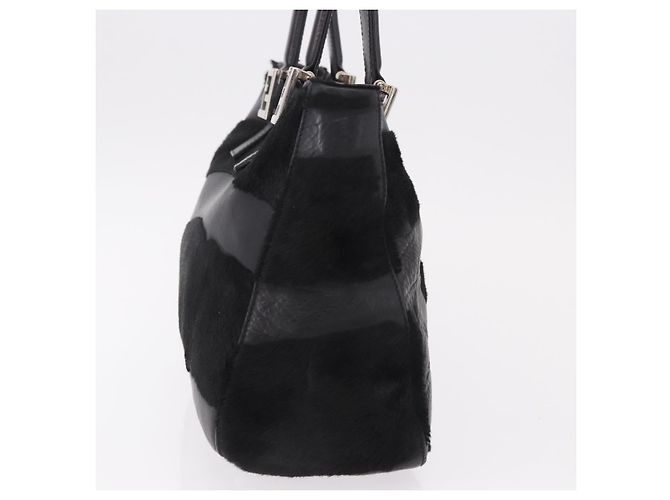Borsa FENDI in pelle Harako nera argento Auth 186561A Nero - vista 3