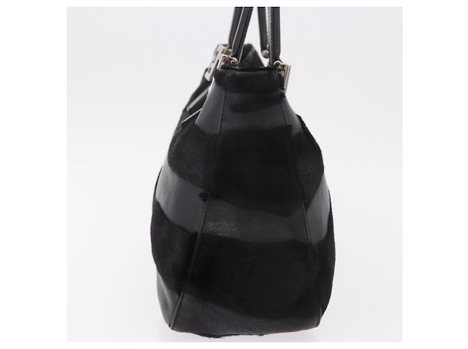 Borsa FENDI in pelle Harako nera argento Auth 186561A Nero - vista 4