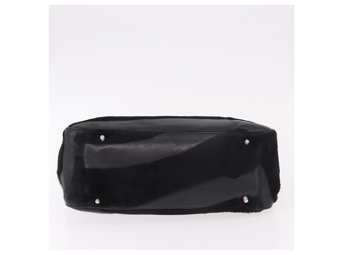 Borsa FENDI in pelle Harako nera argento Auth 186561A Nero - vista 5
