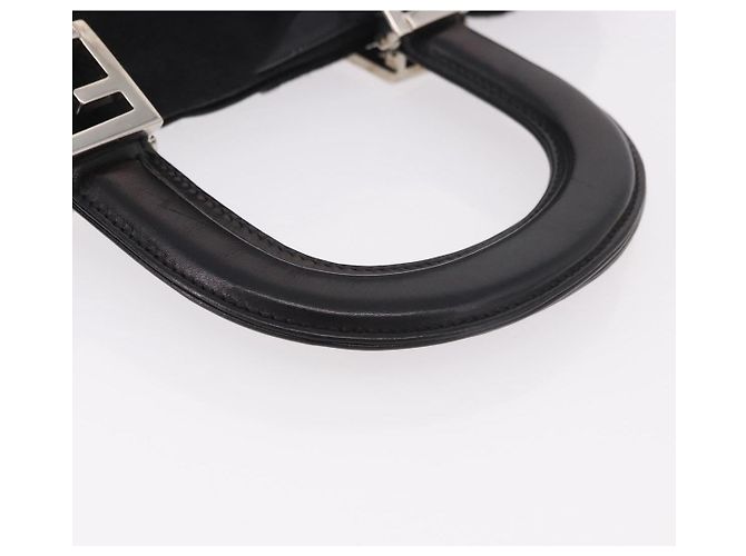 Borsa FENDI in pelle Harako nera argento Auth 186561A Nero - vista 7