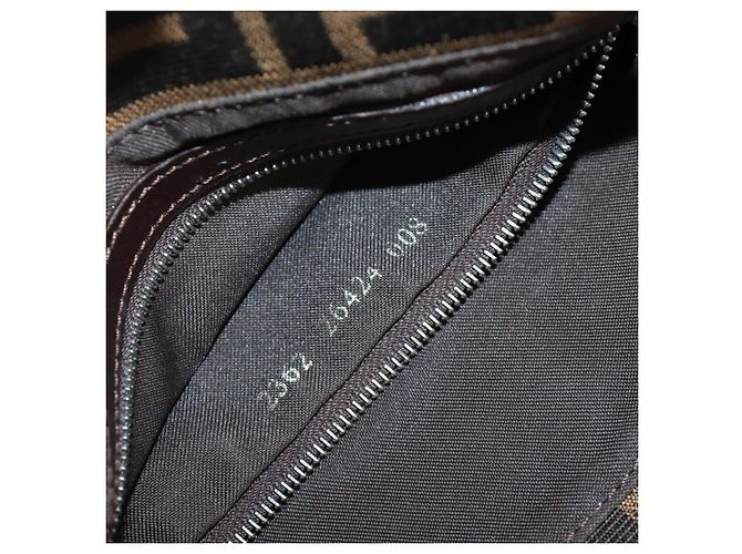 FENDI Zucca Canvas Mamma Baguette Borsa a Spalla Nero Marrone Auth 189121SV - Ansicht 11