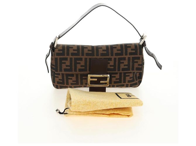 FENDI Zucca Canvas Mamma Baguette Borsa a Spalla Nero Marrone Auth 189121SV - Ansicht 12