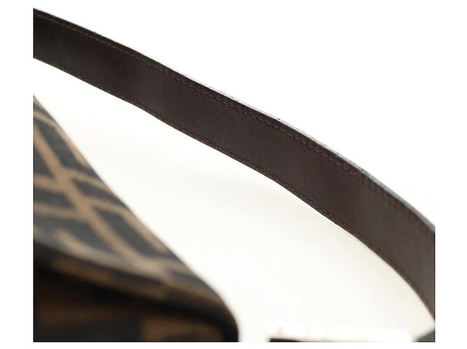 FENDI Zucca Canvas Mamma Baguette Borsa a Spalla Nero Marrone Auth 189121SV - Ansicht 14
