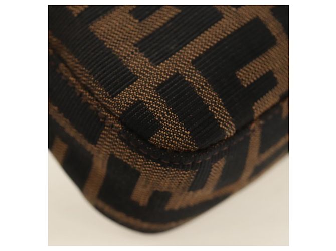 FENDI Zucca Canvas Mamma Baguette Borsa a Spalla Nero Marrone Auth 189121SV - Ansicht 15