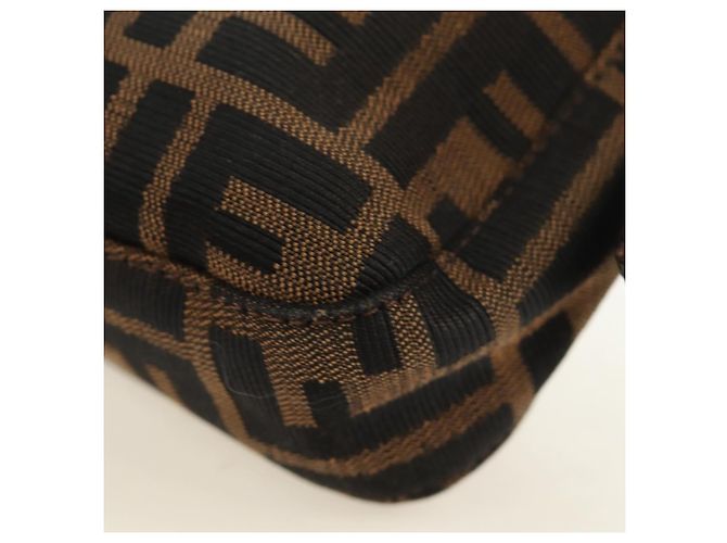 FENDI Zucca Canvas Mamma Baguette Borsa a Spalla Nero Marrone Auth 189121SV - Ansicht 16
