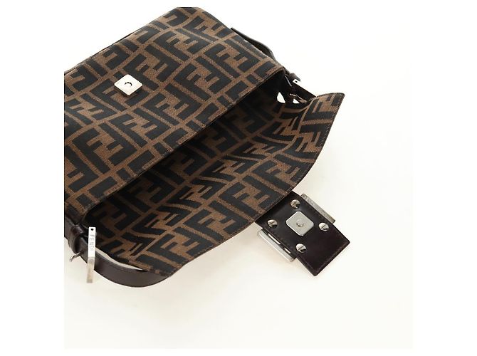 FENDI Zucca Canvas Mamma Baguette Borsa a Spalla Nero Marrone Auth 189121SV - Ansicht 20