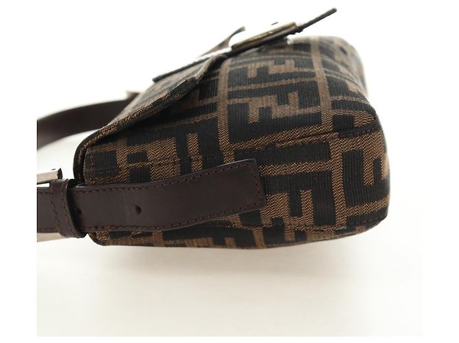FENDI Zucca Canvas Mamma Baguette Borsa a Spalla Nero Marrone Auth 189121SV - Ansicht 3