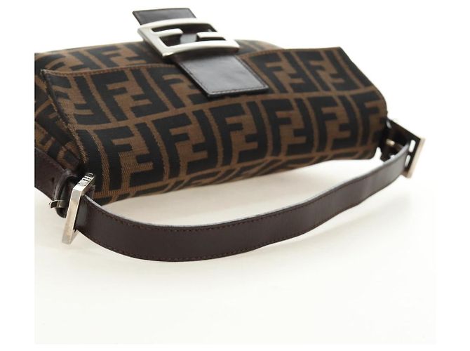 FENDI Zucca Canvas Mamma Baguette Borsa a Spalla Nero Marrone Auth 189121SV - Ansicht 7