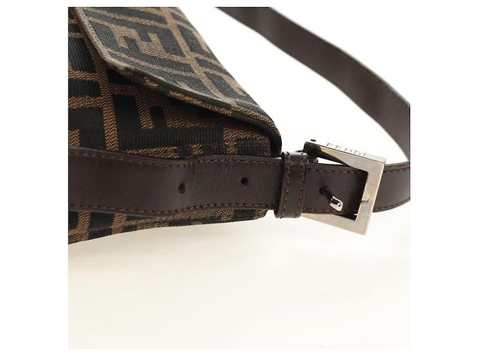 FENDI Zucca Canvas Mamma Baguette Borsa a Spalla Nero Marrone Auth 189121SV - Ansicht 8