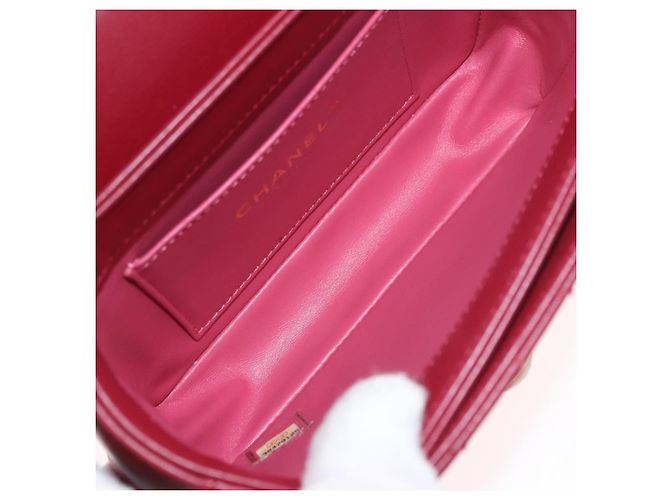 CHANEL Borsa a Spalla Matelassé in Pelle di Agnello Rossa con Catena e CC Oro Autentica 190119SAM Rosso D'oro - vista 10