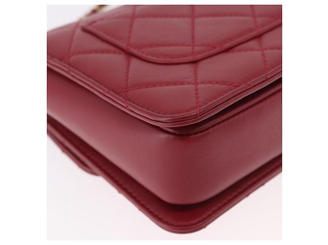 CHANEL Borsa a Spalla Matelassé in Pelle di Agnello Rossa con Catena e CC Oro Autentica 190119SAM Rosso D'oro - vista 18