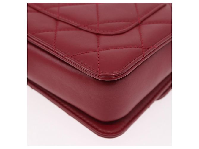 CHANEL Borsa a Spalla Matelassé in Pelle di Agnello Rossa con Catena e CC Oro Autentica 190119SAM Rosso D'oro - vista 19