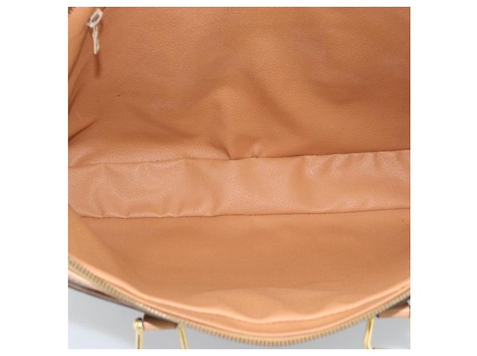 Céline Borsa Business CELINE Macadam Canvas PVC Pelle Marrone Oro Auth 190276 D'oro - vista 10