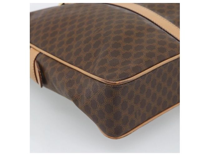 Céline Borsa Business CELINE Macadam Canvas PVC Pelle Marrone Oro Auth 190276 D'oro - vista 16