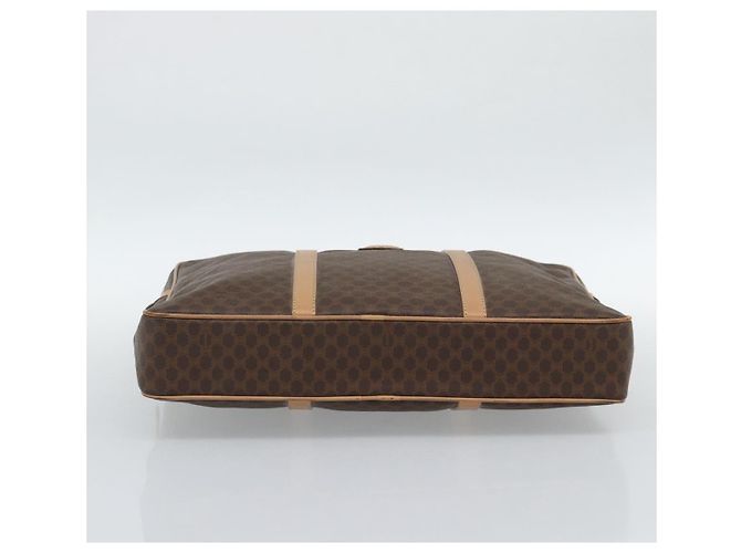 Céline Borsa Business CELINE Macadam Canvas PVC Pelle Marrone Oro Auth 190276 D'oro - vista 5