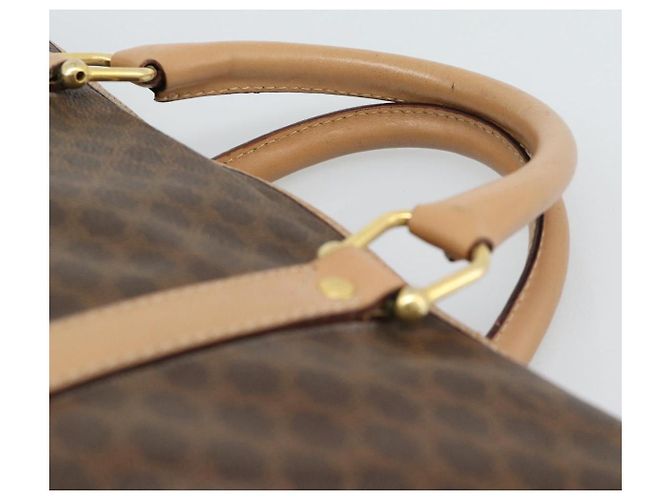 Céline Borsa Business CELINE Macadam Canvas PVC Pelle Marrone Oro Auth 190276 D'oro - vista 8