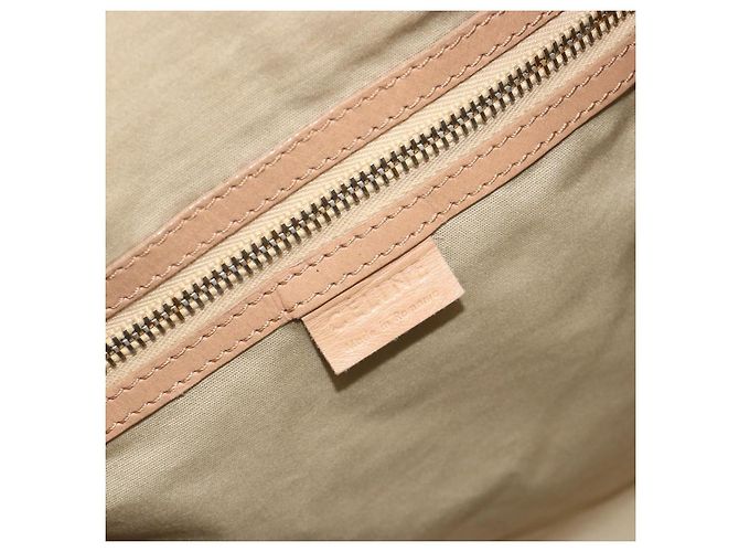 Céline Bolsa CELINE de couro bege dourado Auth 188555 - vista 19