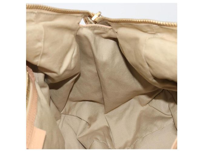 Céline Bolsa CELINE de couro bege dourado Auth 188555 - vista 20