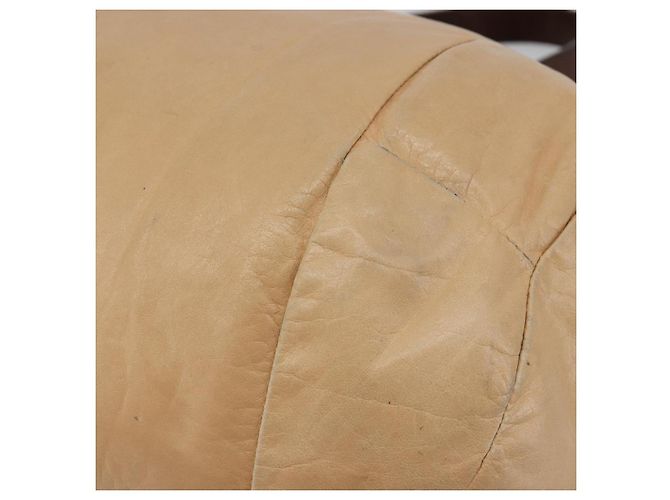 Céline Bolsa CELINE de couro bege dourado Auth 188555 - vista 9
