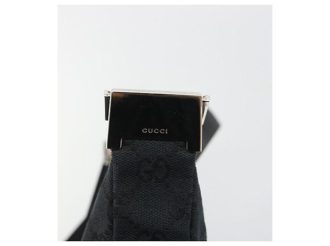 GUCCI GG Canvas Shoulder Bag Black Silver 019 0433 3444 Auth ka4995 Silvery - view 15