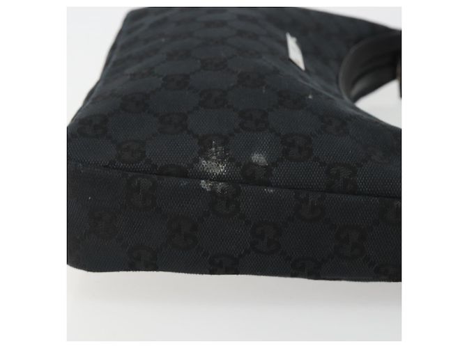 GUCCI GG Canvas Shoulder Bag Black Silver 019 0433 3444 Auth ka4995 Silvery - view 5