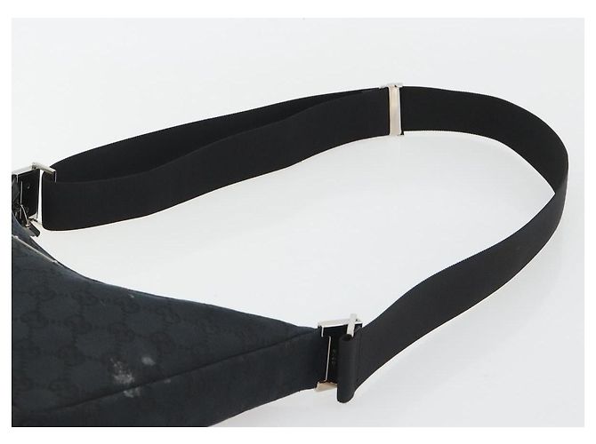 GUCCI GG Canvas Shoulder Bag Black Silver 019 0433 3444 Auth ka4995 Silvery - view 9