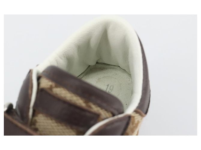 Scarpine per neonati GUCCI GG Canvas Sherry Line Beige Auth 188291A - vista 22