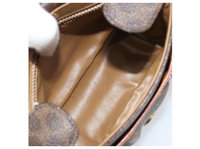 Céline Borsa a tracolla CELINE Macadam Canvas PVC Pelle Marrone Oro Auth ep14938 D'oro - vista 11