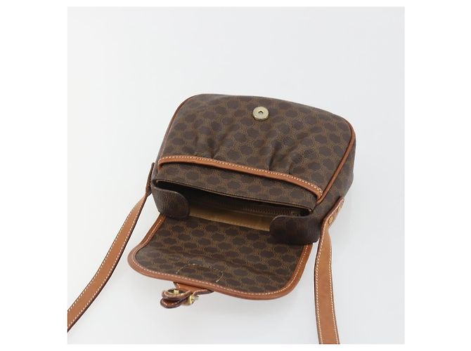 Céline Borsa a tracolla CELINE Macadam Canvas PVC Pelle Marrone Oro Auth ep14938 D'oro - vista 17