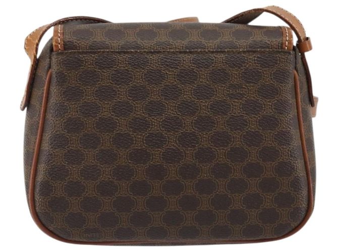 Céline Borsa a tracolla CELINE Macadam Canvas PVC Pelle Marrone Oro Auth ep14938 D'oro - vista 2