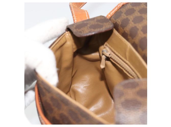 Céline Borsa a tracolla CELINE Macadam Canvas PVC Pelle Marrone Oro Auth ep14938 D'oro - vista 20
