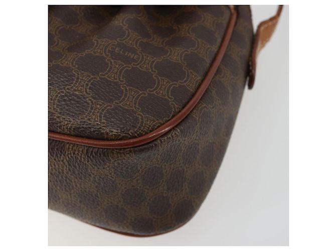 Céline Borsa a tracolla CELINE Macadam Canvas PVC Pelle Marrone Oro Auth ep14938 D'oro - vista 9
