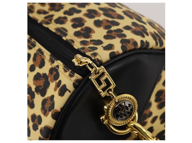 Borsa Boston Gianni Versace in PVC e tela 2way Giallo Oro Autentica 187294 - vista 10