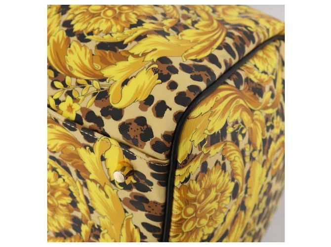 Borsa Boston Gianni Versace in PVC e tela 2way Giallo Oro Autentica 187294 - vista 17