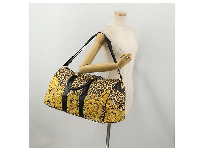 Borsa Boston Gianni Versace in PVC e tela 2way Giallo Oro Autentica 187294 - vista 25