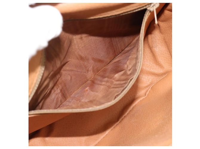 Céline Borsa a tracolla CELINE Macadam Canvas PVC Pelle Marrone Oro Auth ka5079 D'oro - vista 11