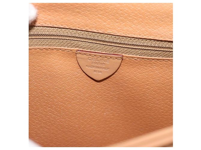 Céline Borsa a tracolla CELINE Macadam Canvas PVC Pelle Marrone Oro Auth ka5079 D'oro - vista 12