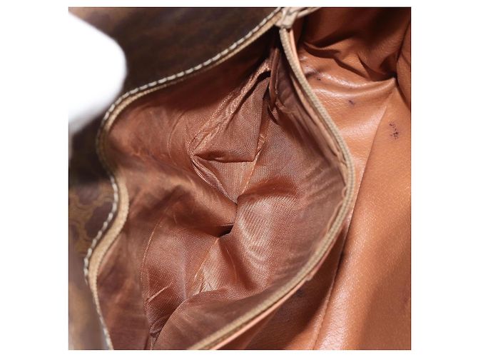 Céline Borsa a tracolla circolare CELINE Macadam Canvas PVC Pelle Marrone Oro Auth 189595 D'oro - vista 11