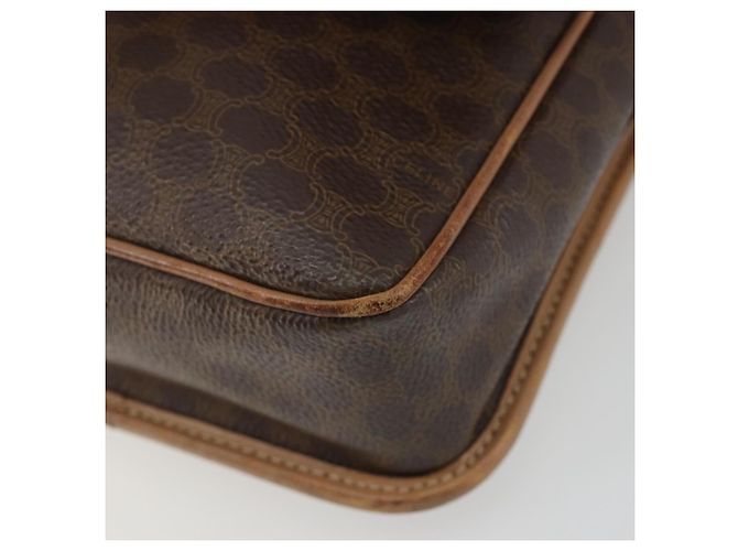 Céline Borsa a tracolla circolare CELINE Macadam Canvas PVC Pelle Marrone Oro Auth 189595 D'oro - vista 14