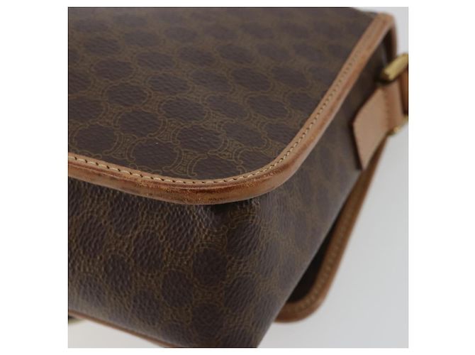 Céline Borsa a tracolla circolare CELINE Macadam Canvas PVC Pelle Marrone Oro Auth 189595 D'oro - vista 15
