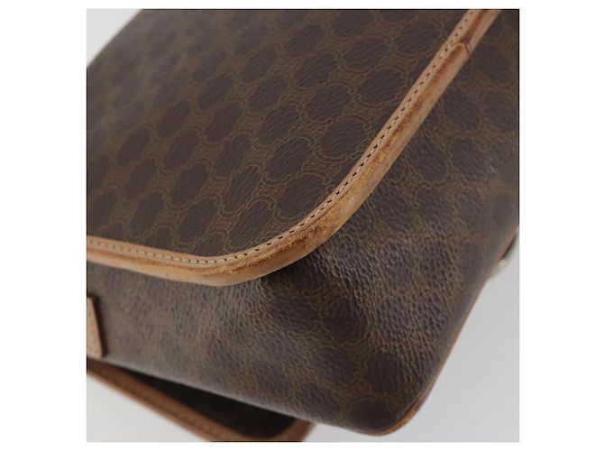 Céline Borsa a tracolla circolare CELINE Macadam Canvas PVC Pelle Marrone Oro Auth 189595 D'oro - vista 16