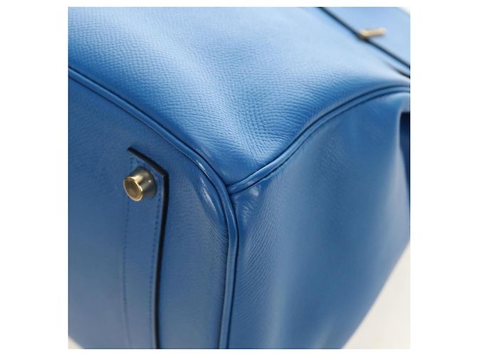 Hermès Borsa HERMES Birkin 35 in pelle blu oro autentica 188015SM D'oro - vista 11