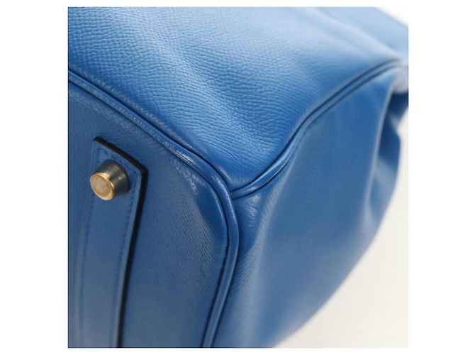 Hermès Borsa HERMES Birkin 35 in pelle blu oro autentica 188015SM D'oro - vista 13