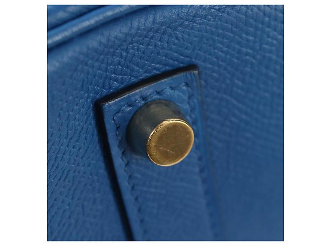 Hermès Borsa HERMES Birkin 35 in pelle blu oro autentica 188015SM D'oro - vista 14