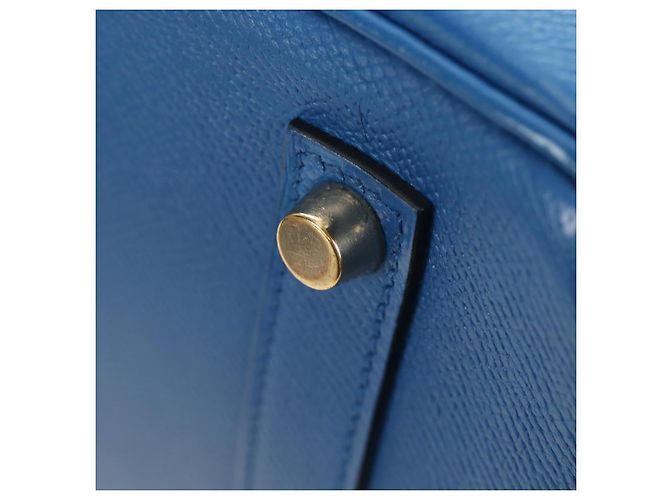 Hermès Borsa HERMES Birkin 35 in pelle blu oro autentica 188015SM D'oro - vista 17