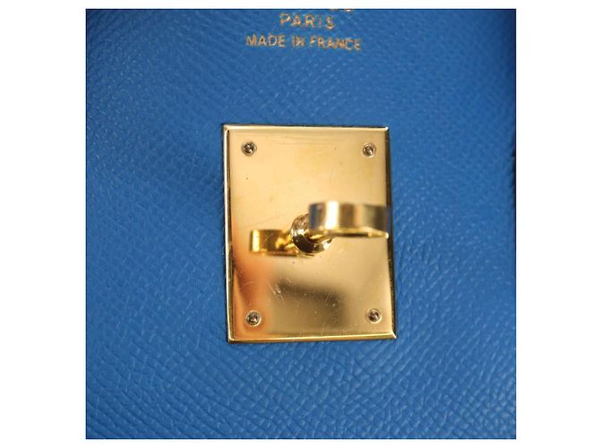Hermès Borsa HERMES Birkin 35 in pelle blu oro autentica 188015SM D'oro - vista 20